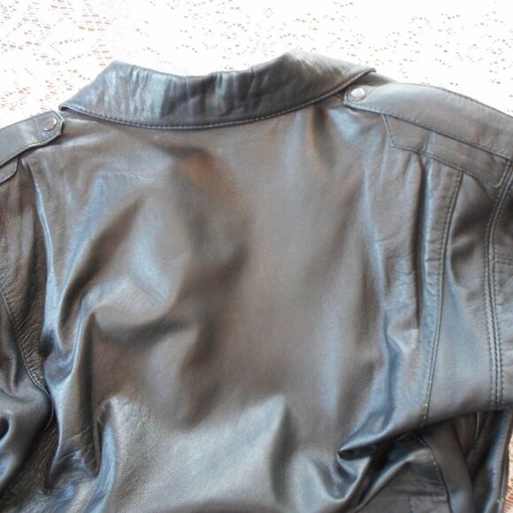 FABULOUS MOTO SKIRT & JACKET SET, Black Leather - Picture 9 of 14